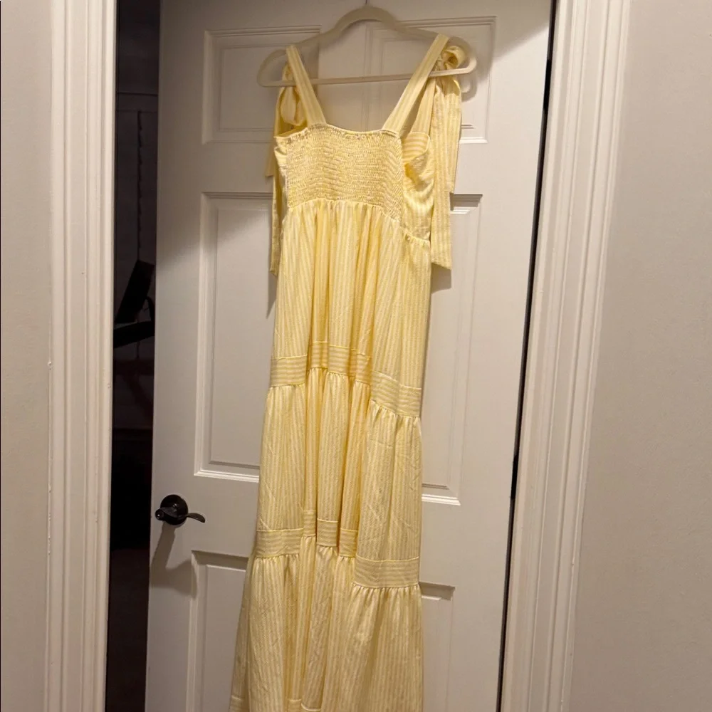 Light Yellow Tie-Shoulder Maxi Dress - Picture 3 of 3